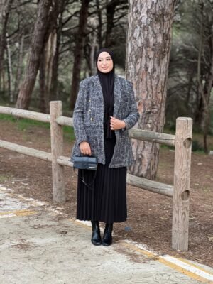 Blazer Tweed Noir et Gris pricnipal